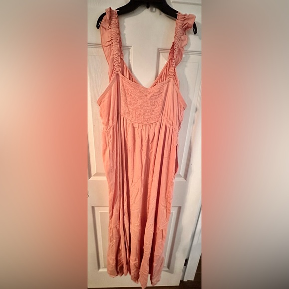 NWT Torrid Maxi Rayon Slub Ruffle Strap Tiered Dress in Peach Blossom Size 3X - Picture 11 of 12